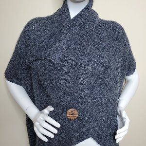 LA Class Chunky Knit Gray Soft Shrug Open Dolman Sleeves Cardigan SZ S